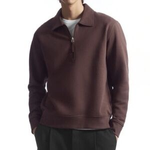 COS Collared Half-Zip Sweatshirt 100% Cotton